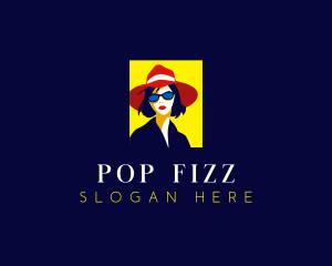 Pop Art Woman Makeup logo design