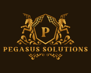 Pegasus Horse Royalty logo design