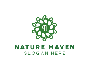 Nature Vines Leaf logo design