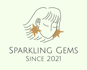 Woman Sparkle Earrings  logo design