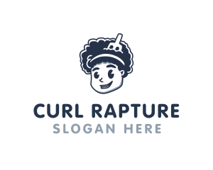 Retro Afro Curl Boy logo