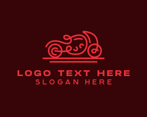 Minimalist Red Motorcycle  logo