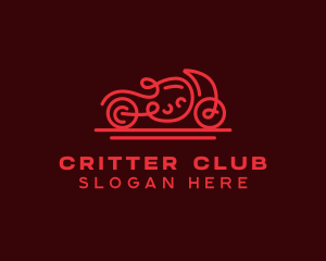 Minimalist Red Motorcycle  logo design