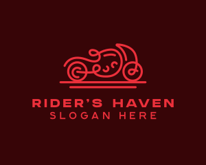 Minimalist Red Motorcycle  logo design