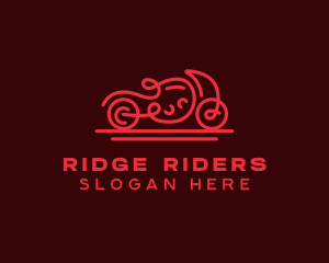 Minimalist Red Motorcycle  logo design