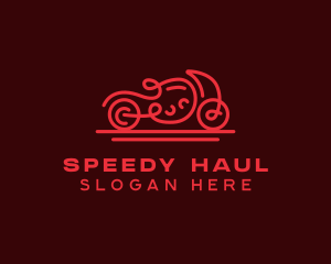 Minimalist Red Motorcycle  logo design