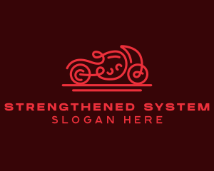 Minimalist Red Motorcycle  logo design