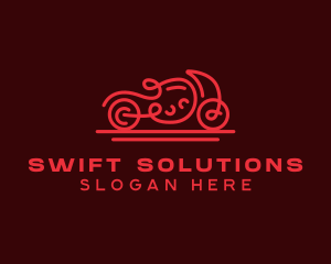 Minimalist Red Motorcycle  logo design