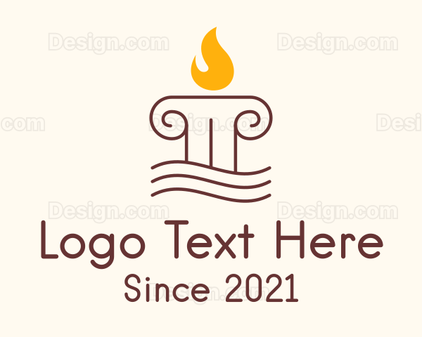 Greek Column Candle Logo