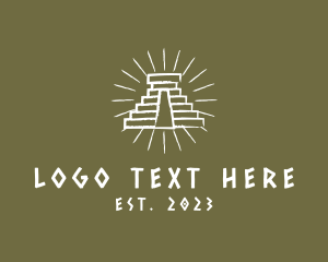 Aztec Temple Line Art logo