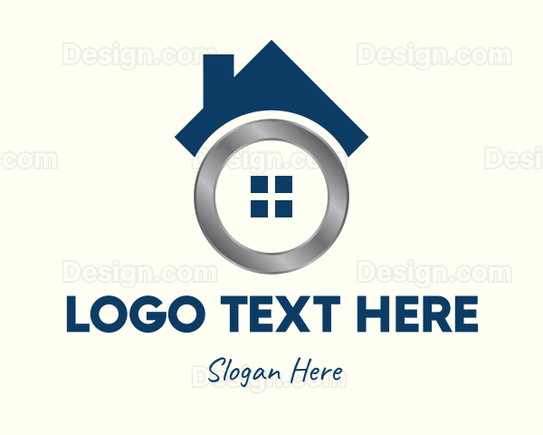 Metallic Real Estate Home Logo