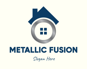 Metallic Real Estate Home logo design