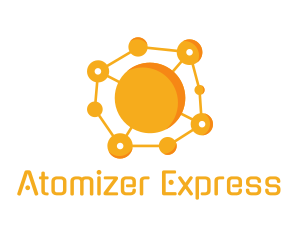 Orange Science Molecule logo design