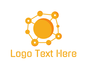 Innovative - Orange Science Molecule logo design