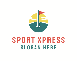 Golf Sports Flag  logo