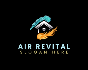 Heating Cooling Home logo design