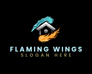 Heating Cooling Home logo design