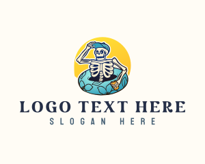 Summer Beach Skeleton logo