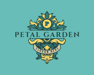 Ornamental Floral Crest logo design