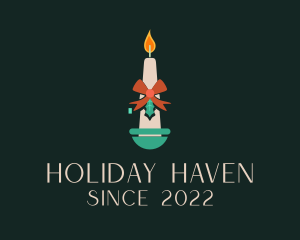 Holiday Ribbon Candle  logo design