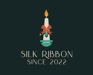 Holiday Ribbon Candle  logo design