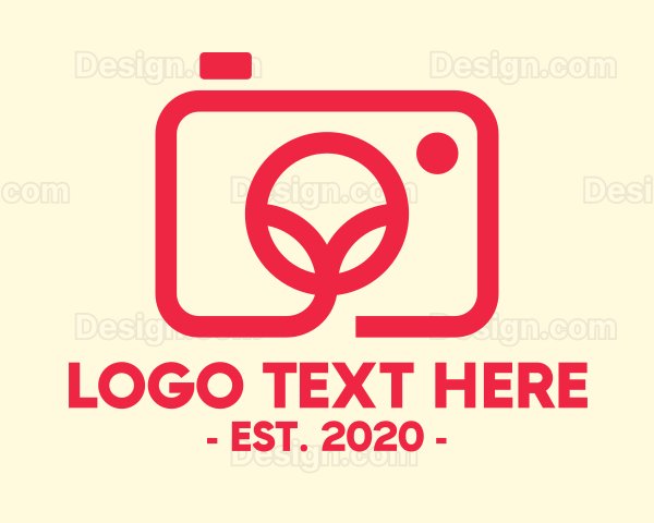 Minimalist Red Photography Camera Logo