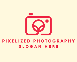 Minimalist Red Photography Camera logo design