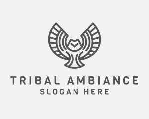 Minimalist Tribal Owl logo design