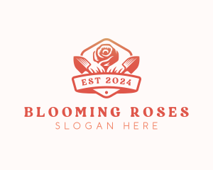 Rose Flower Gardening logo design