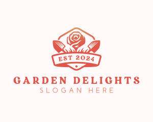 Rose Flower Gardening logo design