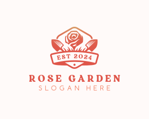 Rose Flower Gardening logo design