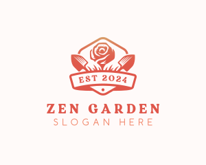 Rose Flower Gardening logo design