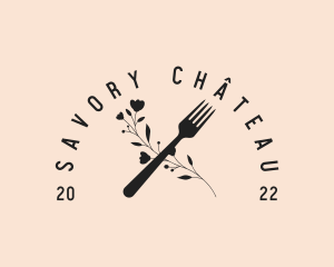 Restaurant Flower Fork logo design