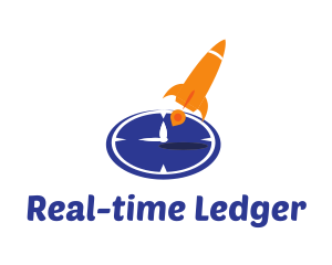 Time Clock Rocket logo design