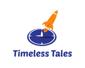 Time Clock Rocket logo design