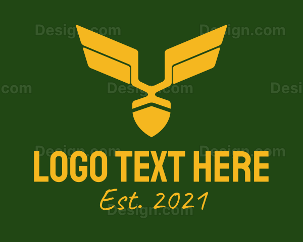 Golden Military Badge Logo