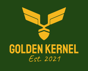 Golden Military Badge logo design