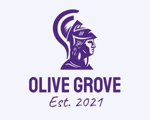 Violet Greece Warrior  logo design