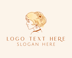 Beauty - Elegant Woman Jewelry logo design