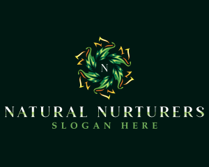 Sun Leaf Nature logo design