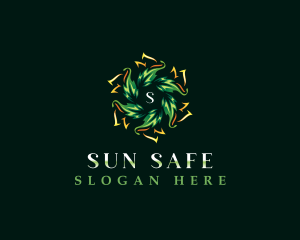 Sun Leaf Nature logo design