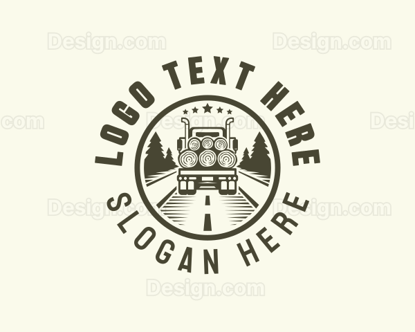 Forest Logging Truck Logo