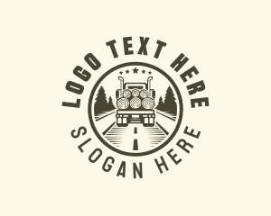 Forest Logging Truck Logo