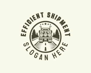 Forest Logging Truck logo design