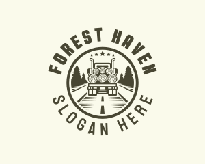 Forest Logging Truck logo design