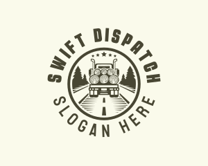 Forest Logging Truck logo design