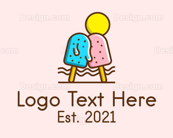 Summer Ice Cream Popsicle Logo