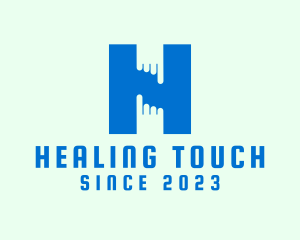 Finger Touch Letter H  logo design