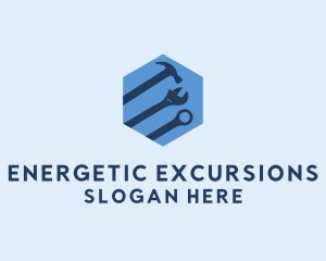 Hexagon Mechanic Tools logo design