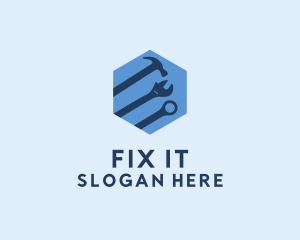 Hexagon Mechanic Tools logo design